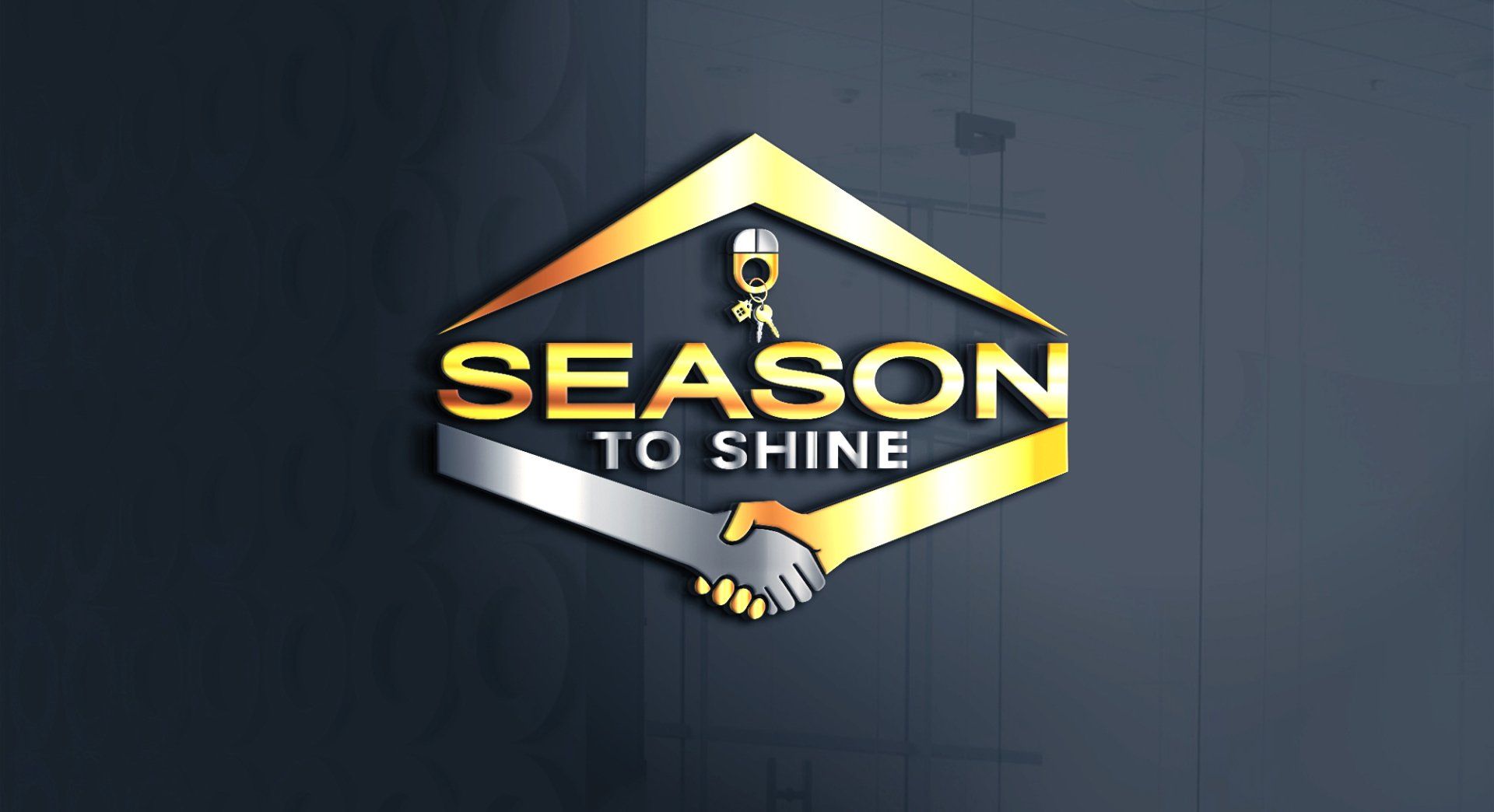 Gold diamond logo reading “SEASON TO SHINE” on a dark blue background, with a small lightbulb icon.